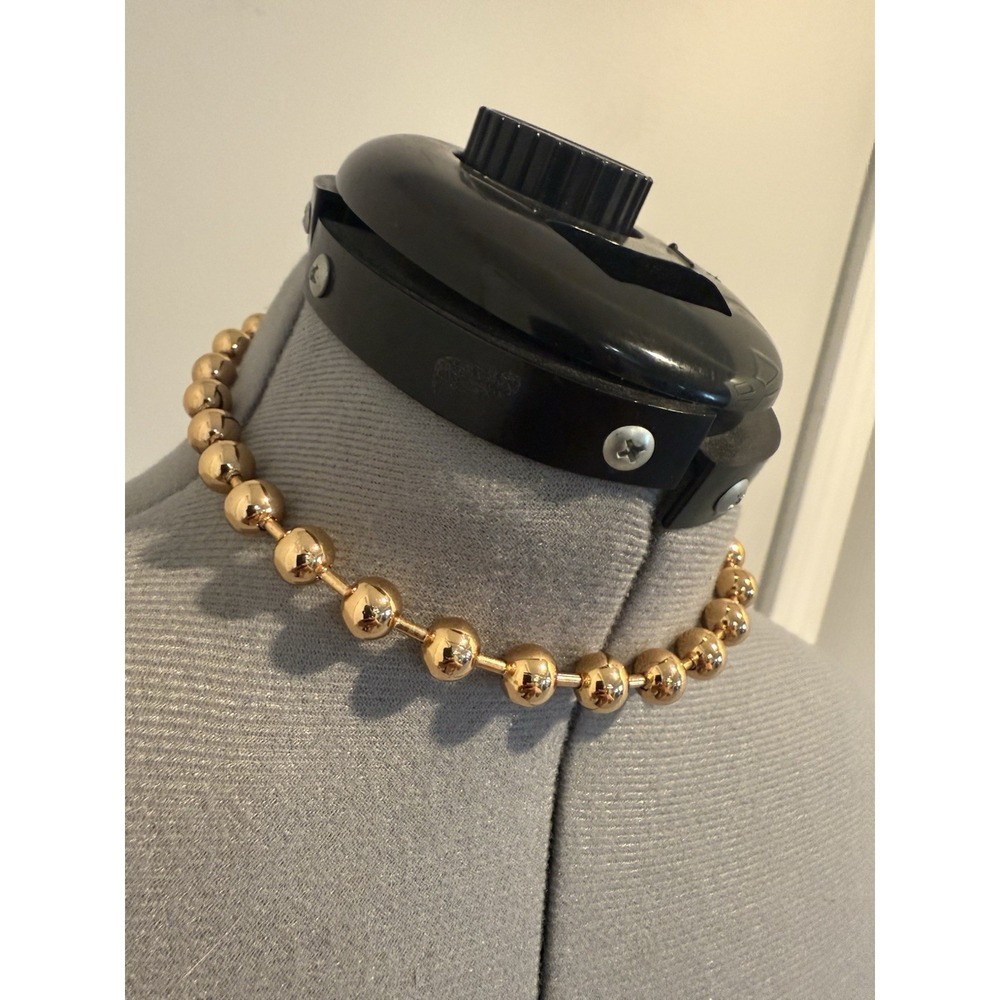 ZARA chunky gold Tone ball chain choker, large spherical beads lobster clasp - Picture 3 of 5